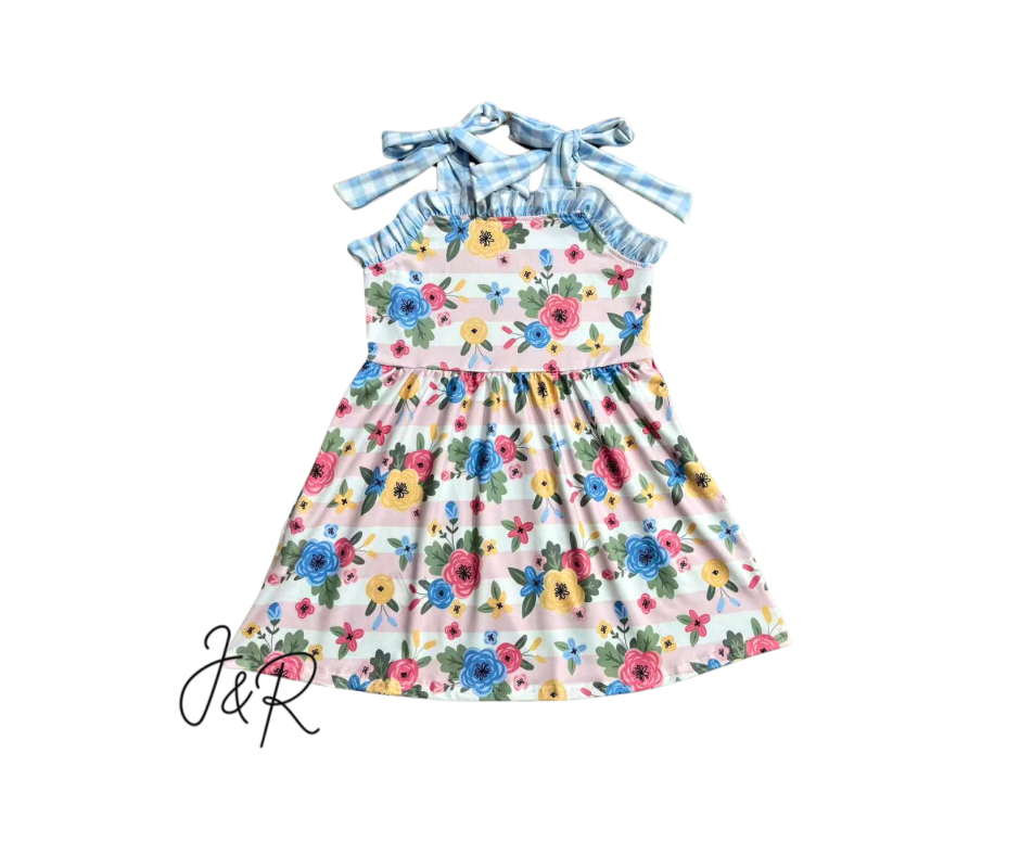 Shoulder Tie Dress | Summer Bouquet | 2week TAT